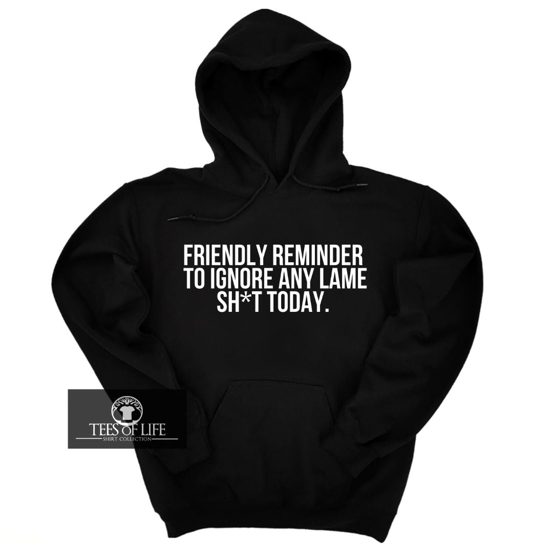 Friendly Reminder To Ignore Any Lame Sh*t Today Unisex Hoodie