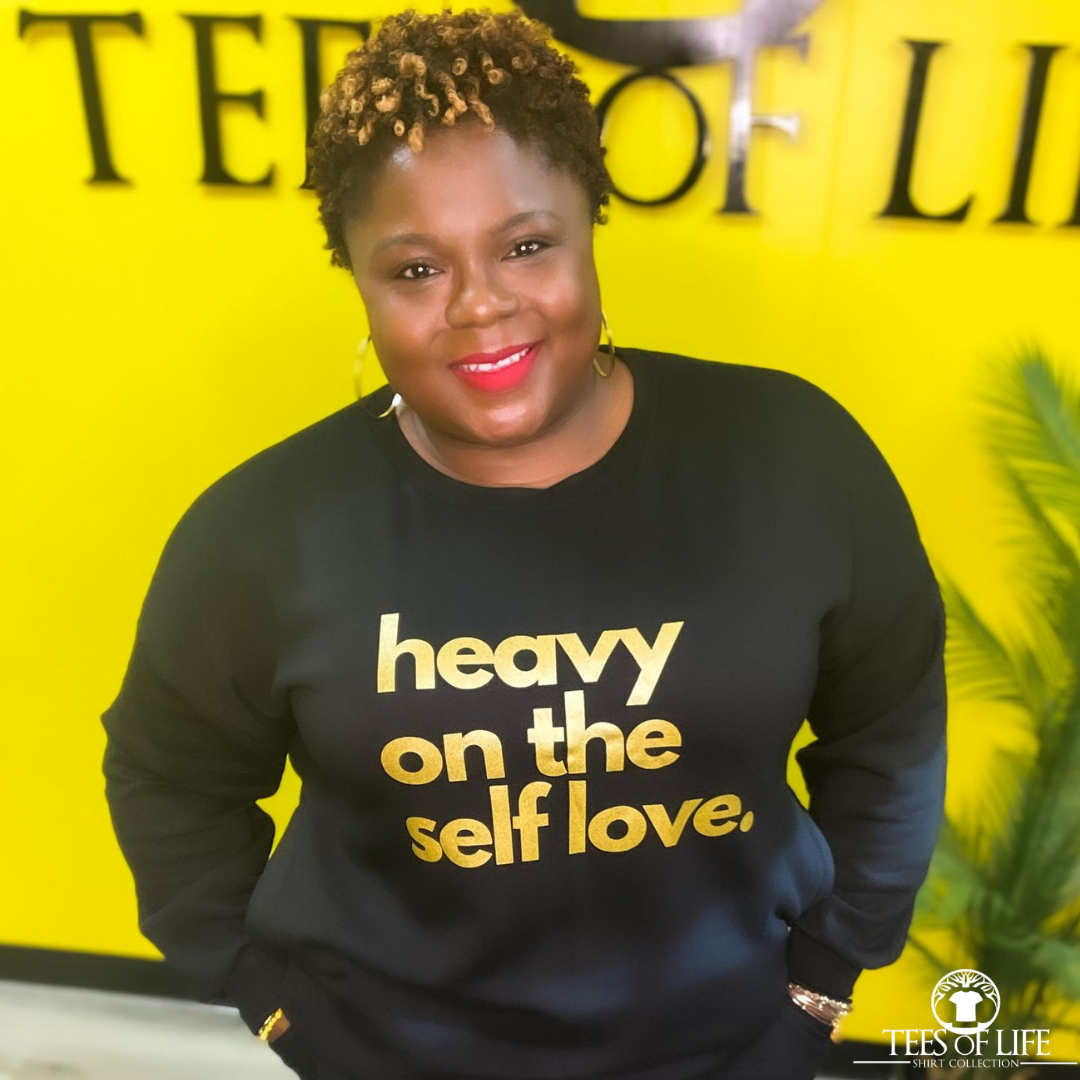 Heavy On The Self Love Metallic Gold Sweatshirt