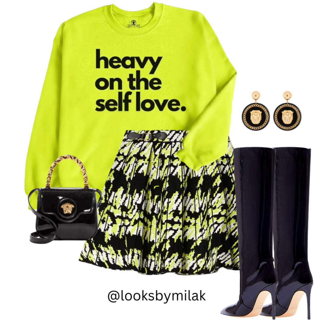 Heavy On The Self Love Sweatshirt - Highlighter